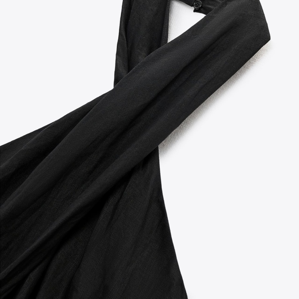 Zara limited edition fringe linen backless dress you cannot miss - Picture 9 of 11
